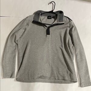 Hugo Boss Light Gray 1/4 Zip Sweater Size XL